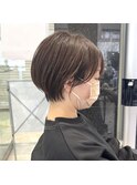 インナーカラー☆大人可愛いひし形ハンサムショートボブ前下がり
