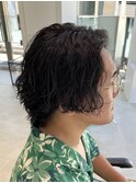 ツイストスパイラルウルフパーマメンズ19時以降波巻きパーマ眉毛