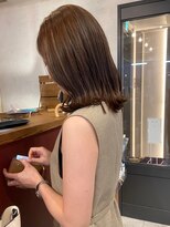 アトリエ(atelier.)&nbsp;外ハネミディ　ブラウンベージュ　髪質改善カラー　20代30代