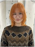 ペールオレンジ×レイヤーカット