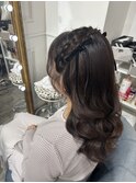 ハーフツイン編み込みアレンジ
