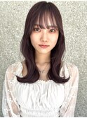 春カラーピンクブラウンピンクヘアーミディアムレイヤー髪質改善