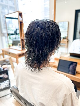 セイドット フクオカ(Say.FUKUOKA) 【メンズ★大名】センターパートウルフ×スパイラルパーマ×束感