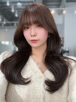リス バイ ソヨン(Lis by SOYON)&nbsp;黒髪/グレーベージュ/レイヤーロング/前髪パーマ/髪質改善