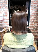 40代50代上品グレージュハイライト白髪染め×大人ボブ