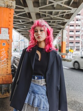 原宿/ウルフカット レイヤー デザインカラー ルーツカラー 