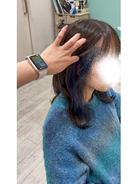 エルフ(elf) 姫路/インナーブルー/インナーカラー/ネイビーブルー