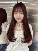 *レイヤーカット×ピンクブラウン【新宿/韓国ヘア/小顔ヘア】
