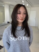 エンリッチヘア(enrich hair)&nbsp;顔まわりデザインカット/ハッシュレイヤー/オリーブカラー