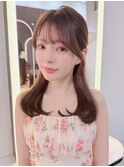 結べるレイヤーカット/グレージュブラウン/韓国巻き/顔周り