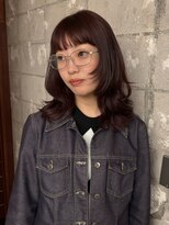 マイル 渋谷(mile)&nbsp;ブリーチなしボルドーカラー×ミディアムレイヤー