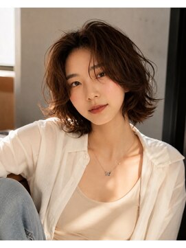 ノラ シブヤ(NORA) 小顔ミディアムパーマミディアムデジタルパーマボブパーマ前髪