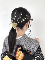 卒業式　成人式　振袖　袴　着付け　ヘアセット　金箔ヘア☆