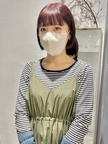 ラミエバイメルト 下北沢(lamie by melt)&nbsp;村上/レッドブラウンブリーチなしカラーミニボブ前髪大人可愛い