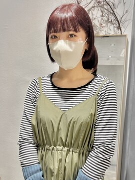 ラミエバイメルト 下北沢(lamie by melt) 村上/レッドブラウンブリーチなしカラーミニボブ前髪大人可愛い