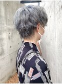 アッシュグレーウルフヘアシルバー