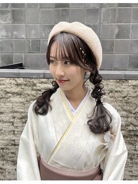 フェリーチェ(Felice) 編みおろし ツインテール 袴ヘア 卒業式ヘア 着物ヘア 卒業式