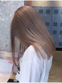 韓国ヘア透明感暗めミルクティーベージュグレージュカラー原宿