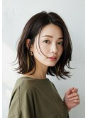 30代40代50代ワンポイント大人イヤリングカラー外ハネ髪質改善
