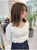 赤み消しオリーブカラー♪/ブリーチ無し/セミロング