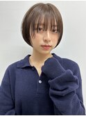透明感カラー ボブ 前髪 ショート カラー ブリーチ&ダブルカラー