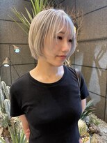 エルム 原宿 表参道(yelm)&nbsp;【ホワイトベージュ×ボブ】#ダブルカラー#ケアブリーチ#韓国