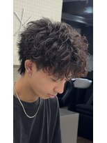 エイド 渋谷(aid) ツーブロックアクティブスパイキーショートアップバングパーマ