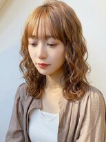 コア(CoRe.gn)&nbsp;トレンド感◎韓国風パーマくびれミディアムコテ巻き風パーマ