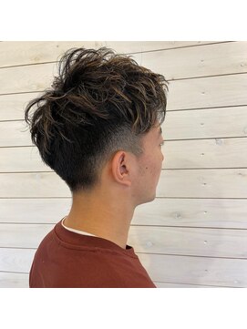 ヘアーレック(Hair REC) メンズカット×ハイライト×パーマ