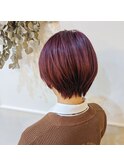 #ミニボブ#レッドカラー#暖色カラー