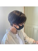 ショートボブ 透け感カラー