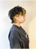 ショートパーマ/インナーイエロー/nagata
