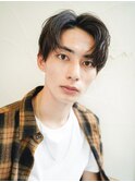 ナチュラルセンターパート×ダークグレー