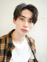 ナチュラルセンターパート×ダークグレー