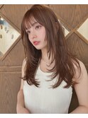 ブラウンベージュロングレイヤー