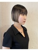 デザインカラーコントラストハイライト切りっぱなしボブ