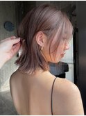 韓国ヘアグレージュカラーブリーチ無し髪質改善イヤリングカラー