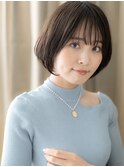 くすみベージュ大人美人ひし形AラインボブショートY川口30代40代