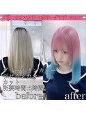 チェリーピンク×ミントブルー　カラーグラデーション☆