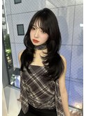 韓国ヘア　レイヤーカット　髪質改善　暗髪　SAYAKA