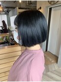【ANGELICA 久毛】ブルーブラック×丸みボブ