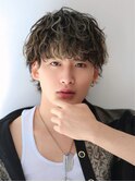 ハイライトラウンドマッシュシャドウパーマウルフ