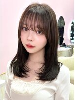 アディション 新宿(ADITION)&nbsp;ベージュカラー×前髪カットで垢抜け艶髪ダブルカラー/髪質改善n