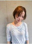 マニシュショートゆるゆるパーマ暗めカラーフェイスレイヤー