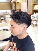 メンズショートかき上げフェード刈り上げ