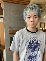 ティムヘアー(tim hair)&nbsp;▲メンズウルフ×ハイトーンペールブルー▲tim hair