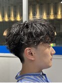 シャドウパーマ刈り上げマッシュ