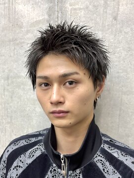 オーシャントーキョー ホワイト 原宿(OCEAN TOKYO WHITE) 黒髪アップバングスパイキーショートベリーショート短髪