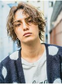 スーツ短髪ツーブロック束感モテるパーママッシュ黒髪波巻き