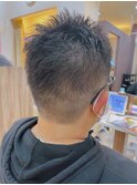 黒髪おしゃれボウズ短髪ソフトモヒカン